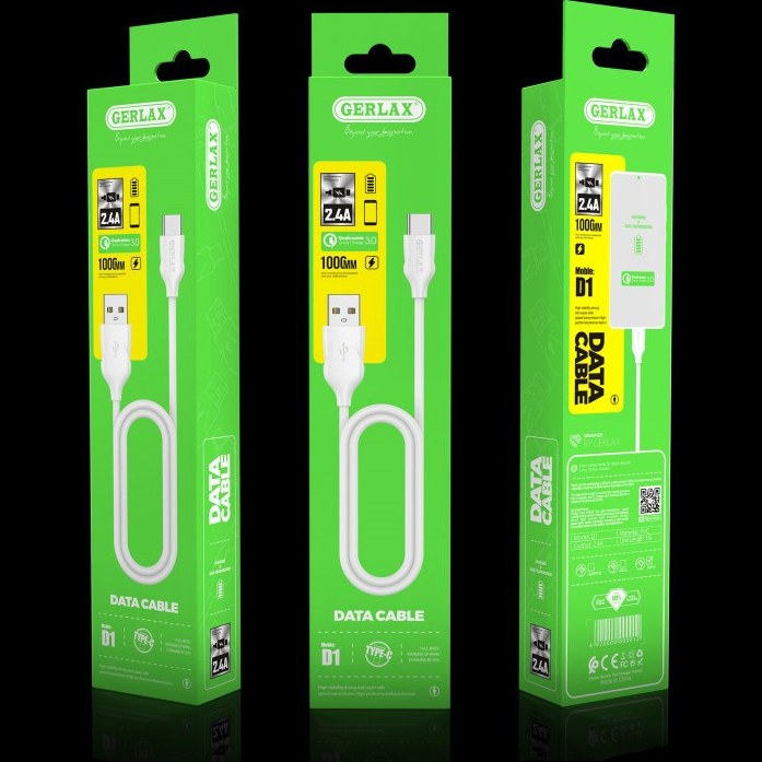 کابل تبدیل USB به USB-C جرلکس مدل GD-D1 طول 1 متر